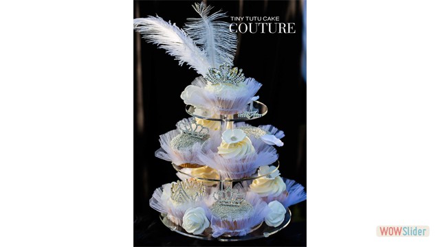 white cupcake tutu tower